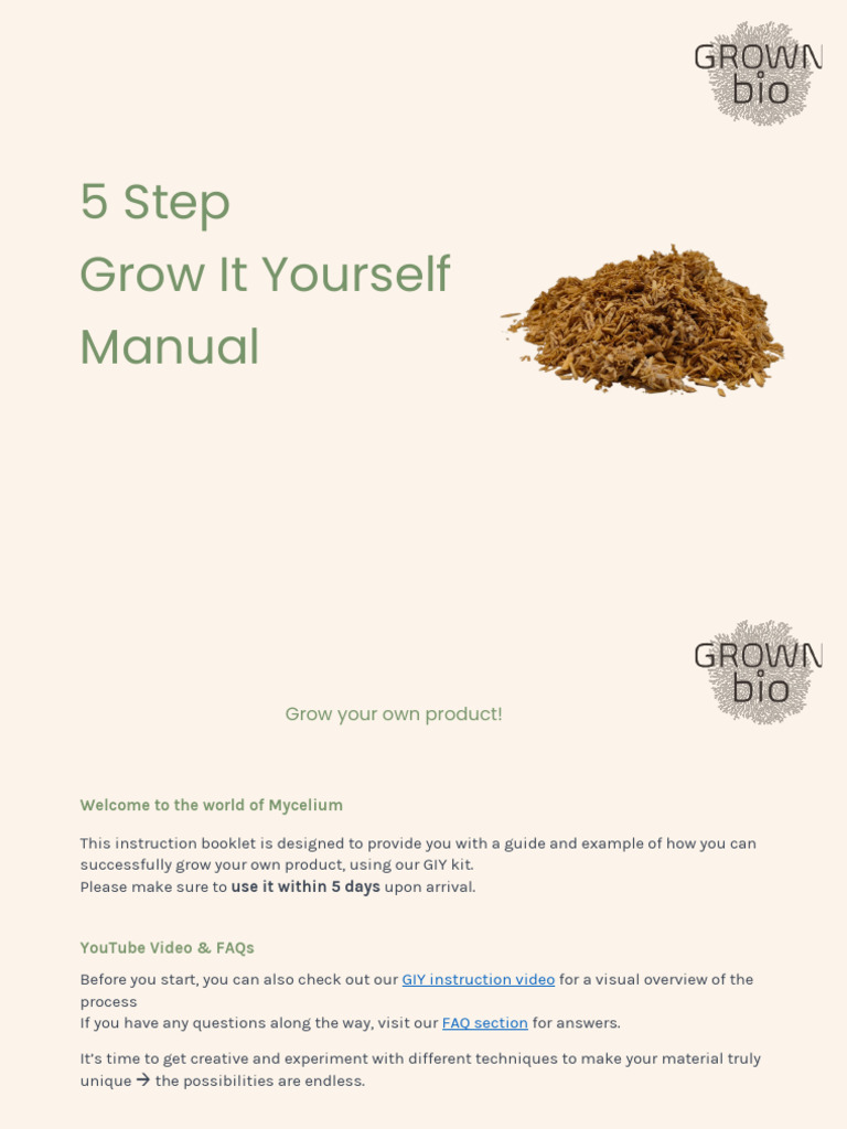 Mycelium GIY Kit: 5-Step Guide | PDF
