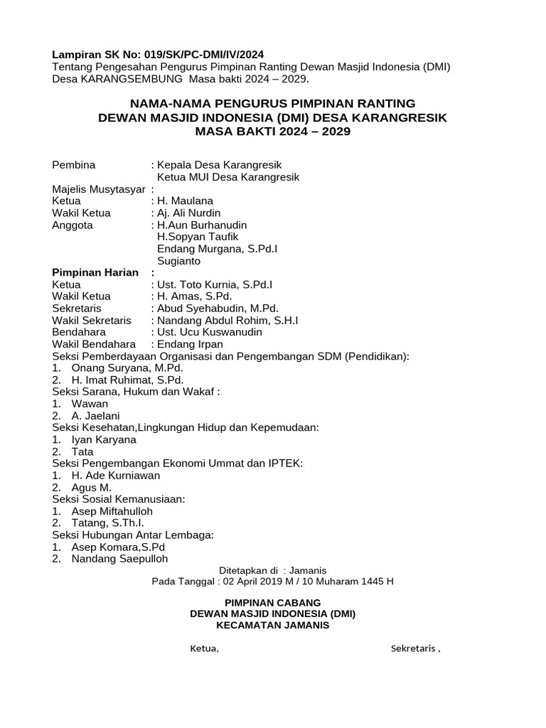 Pengurus PR DMI | PDF
