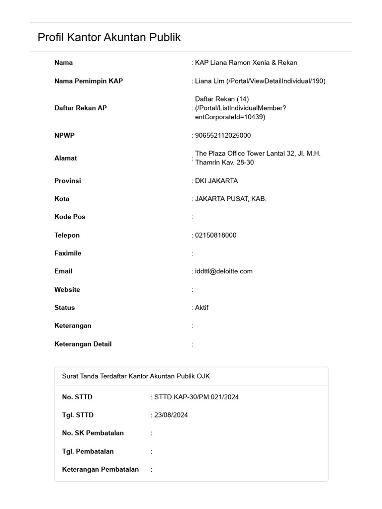 Profil kantor akuntan publik nama nama pemimpin kap pdf