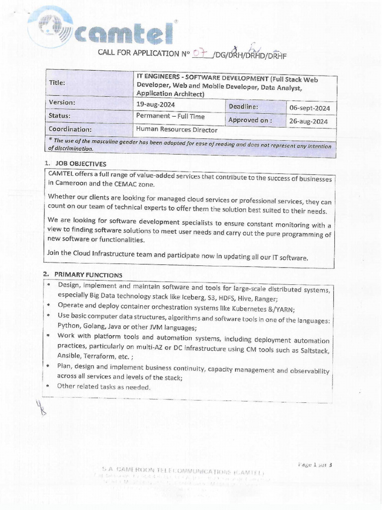 Call For Application N°07 | PDF