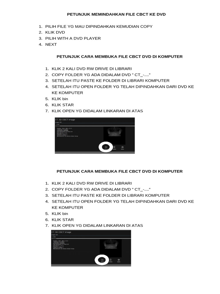 Petunjuk cara membuka dvd cbct pdf