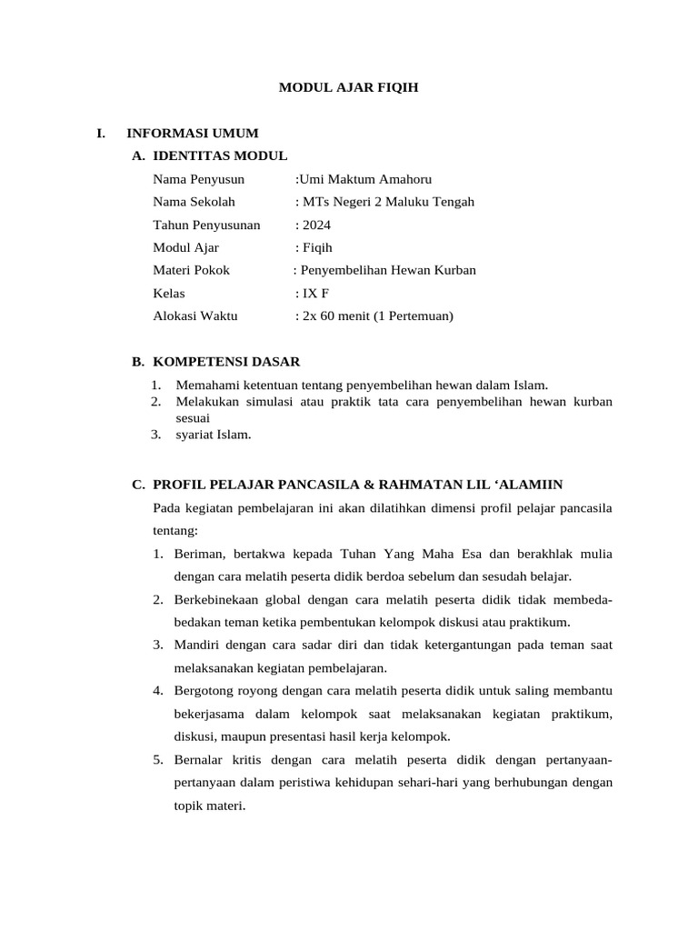 Modul Ajar Fiqih Pdf