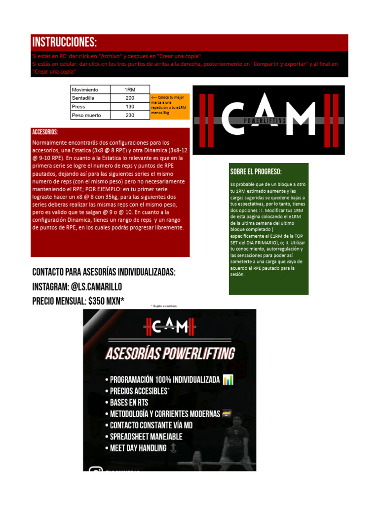 Programa Powerlifting Gratis | PDF