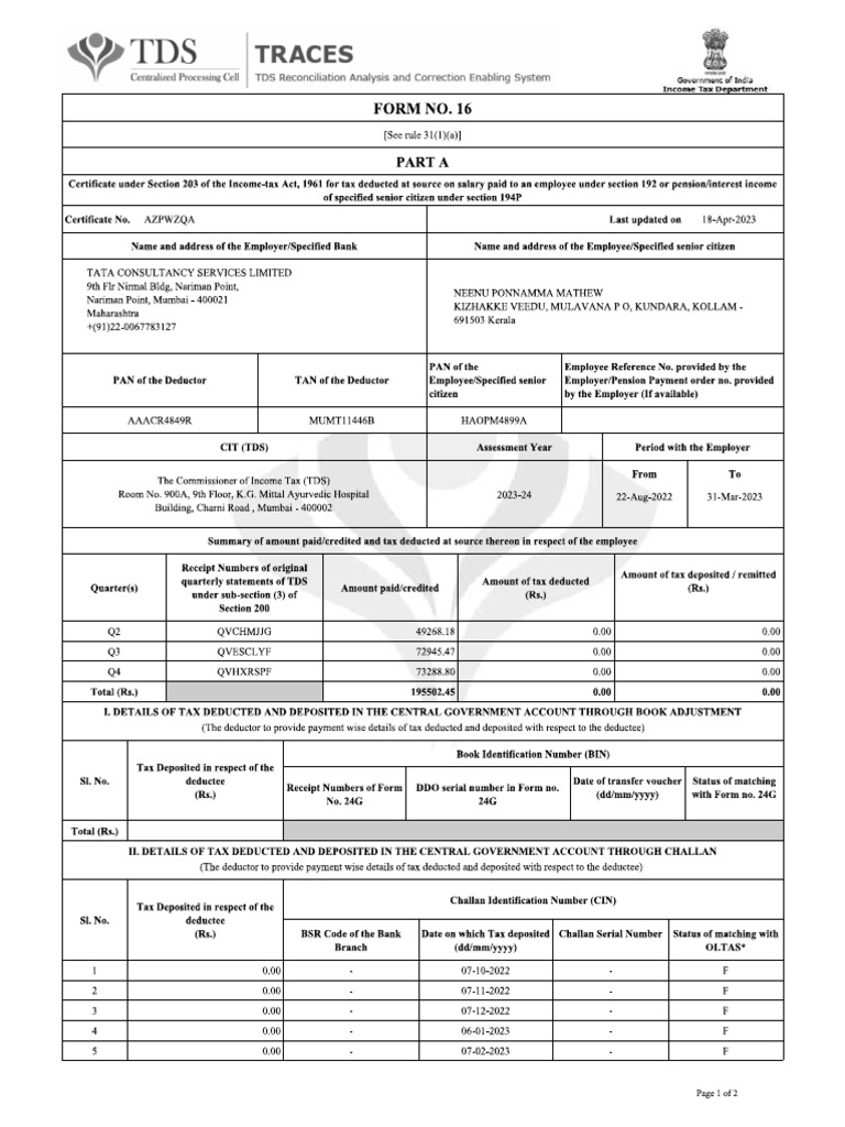 form 16 2 | PDF