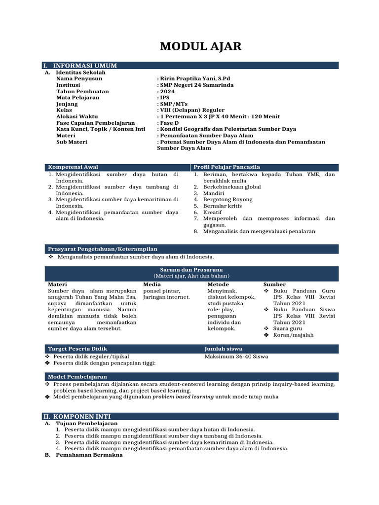 Modul Ajar Pertemuan 3 | PDF