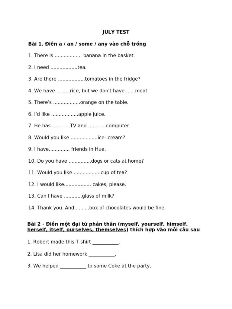 July Test | PDF