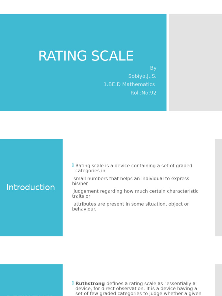 Understanding Rating Scales in Assessment | PDF | Psychology | Career ...