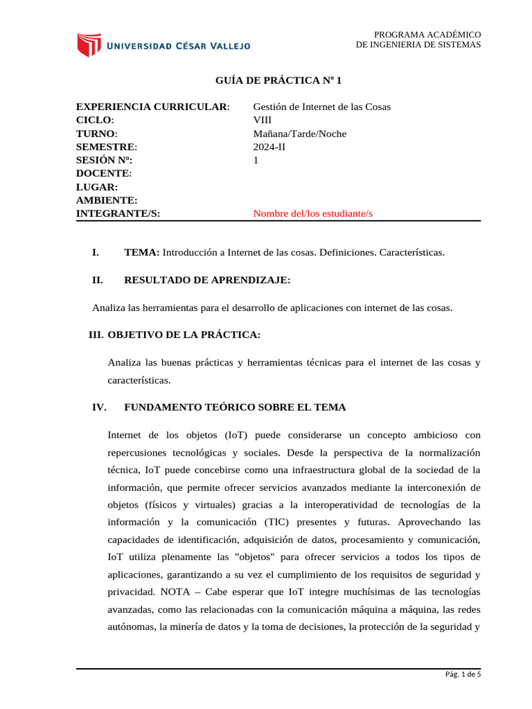 Guía Práctica 01 | PDF