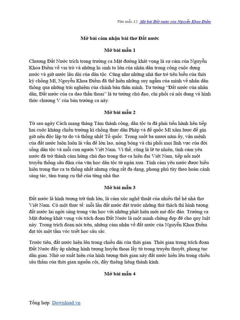 Mo Bai Dat Nuoc | PDF