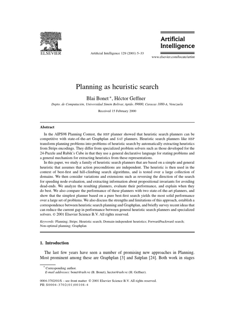 Heuristic Search in Planning Algorithms | PDF | Mathematical ...