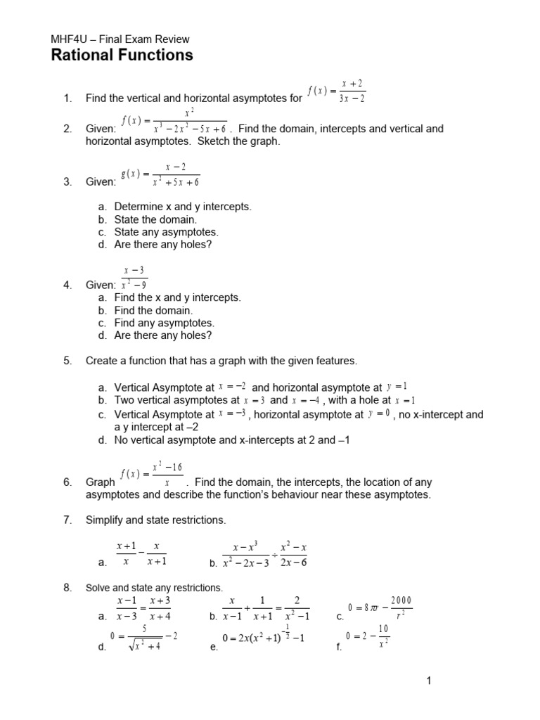 Rational Function | PDF