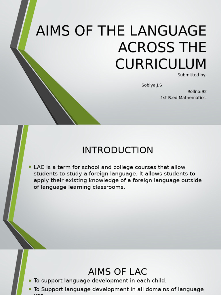 Language Across The Curriculum | PDF | Career & Growth | Language Arts ...