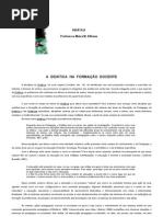 A DIDATICA E A FORMAÇÃO DO PROFESSOR