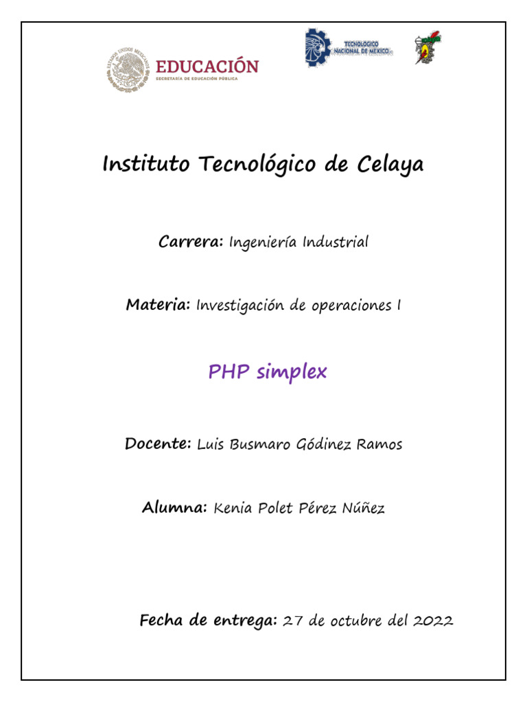 Php simplex pdf