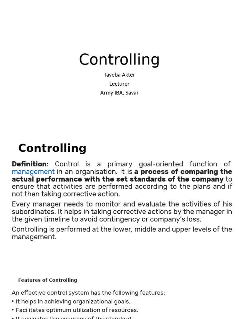Controlling | PDF