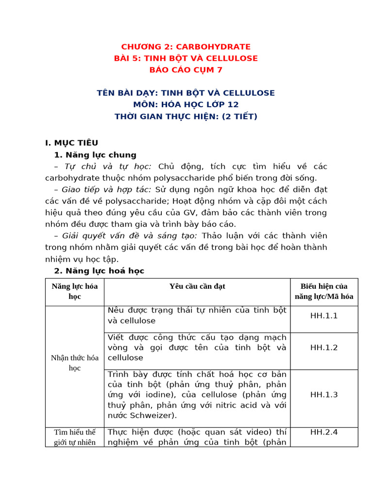 KHBD Cum 7 - Cellulose Tinh Bot | PDF