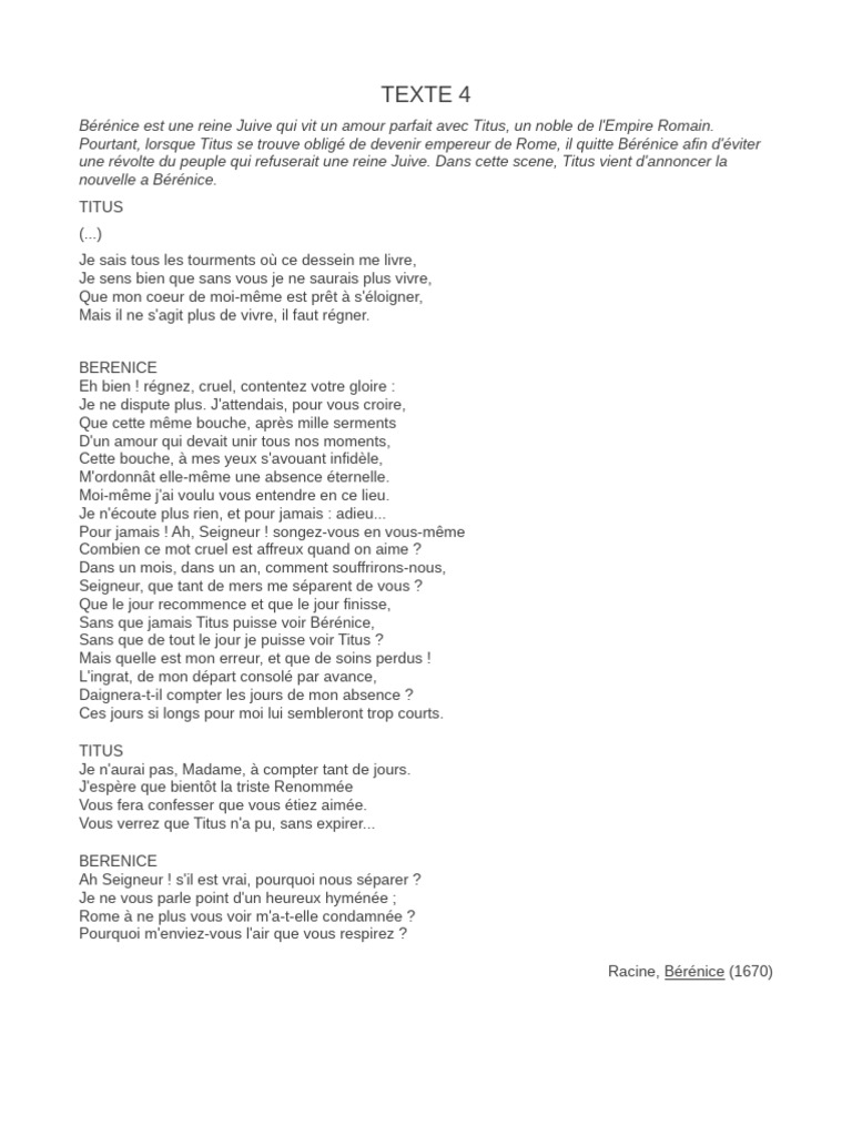 Bérénice texte | PDF