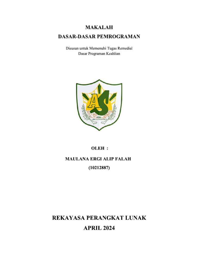 Makalah Dasar Dasar Pemrograman Pdf