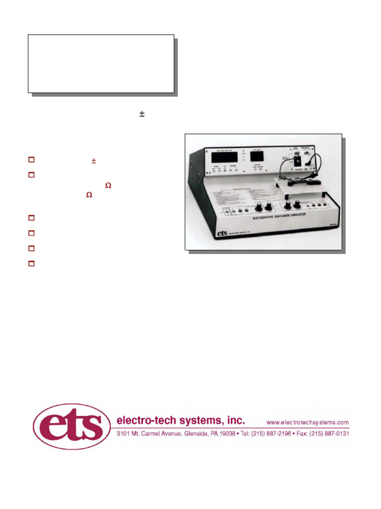ESD Simulator - 4835 - Model 910 | PDF