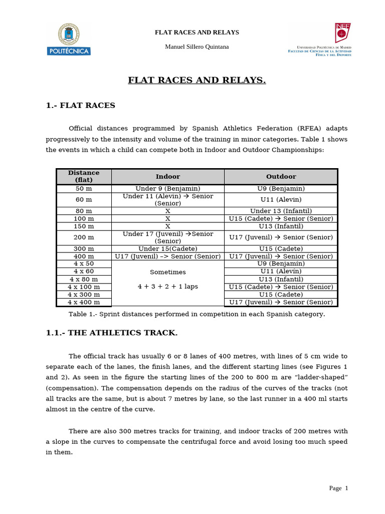 Flat Races and Relays | PDF | Track And Field | Running