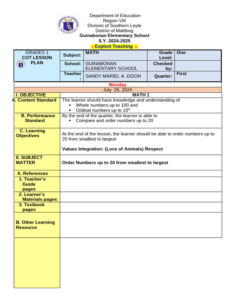 Lesson Plan Demo Tomorrow 101 | PDF