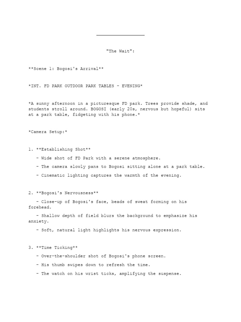 Shooting Script | PDF | Camera