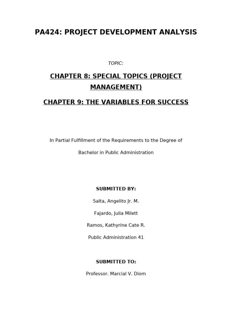 Team Salta Chapter 8 and 9 WR Project Development Analysis | PDF