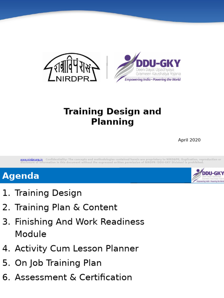 Training Design and Planning Ver 2.0 April 2020 | PDF
