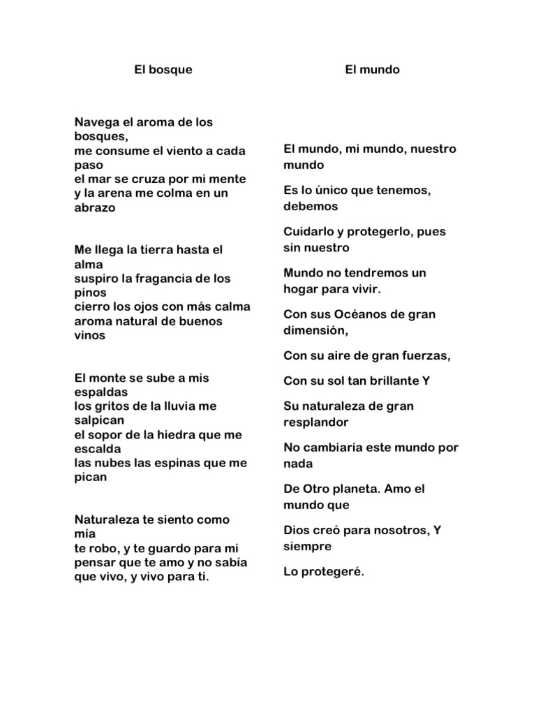 Poemas De La Naturaleza Amor Religion Y Creencia