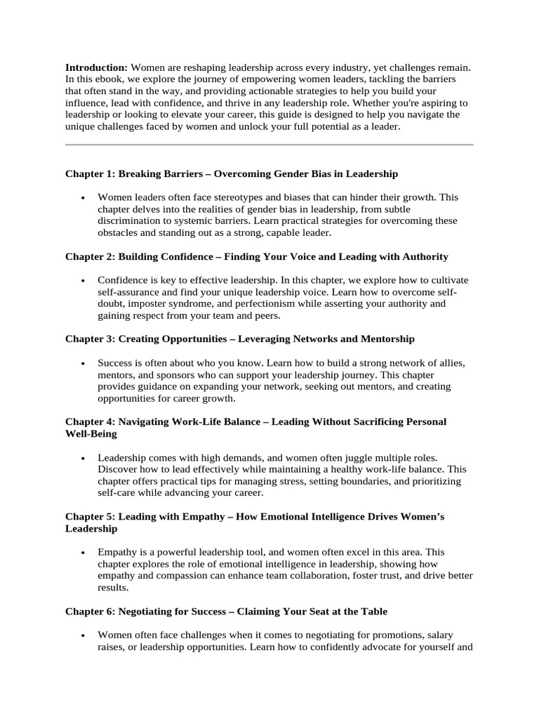 Empowering Women Leaders Breaking Barriers and Building Influence | PDF