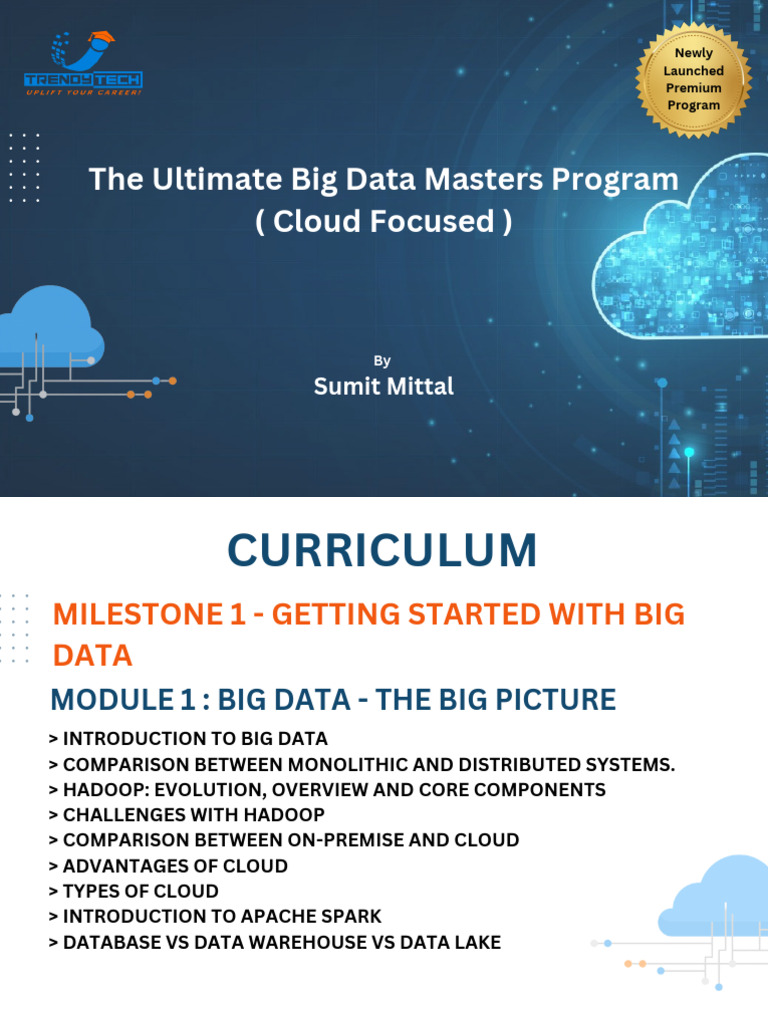 Curriculum of Ultimate Big Data Masters Program by Sumit Sir | PDF