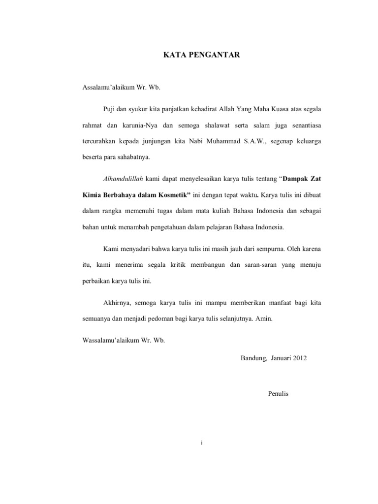 Kata Pengantar Kosmetik