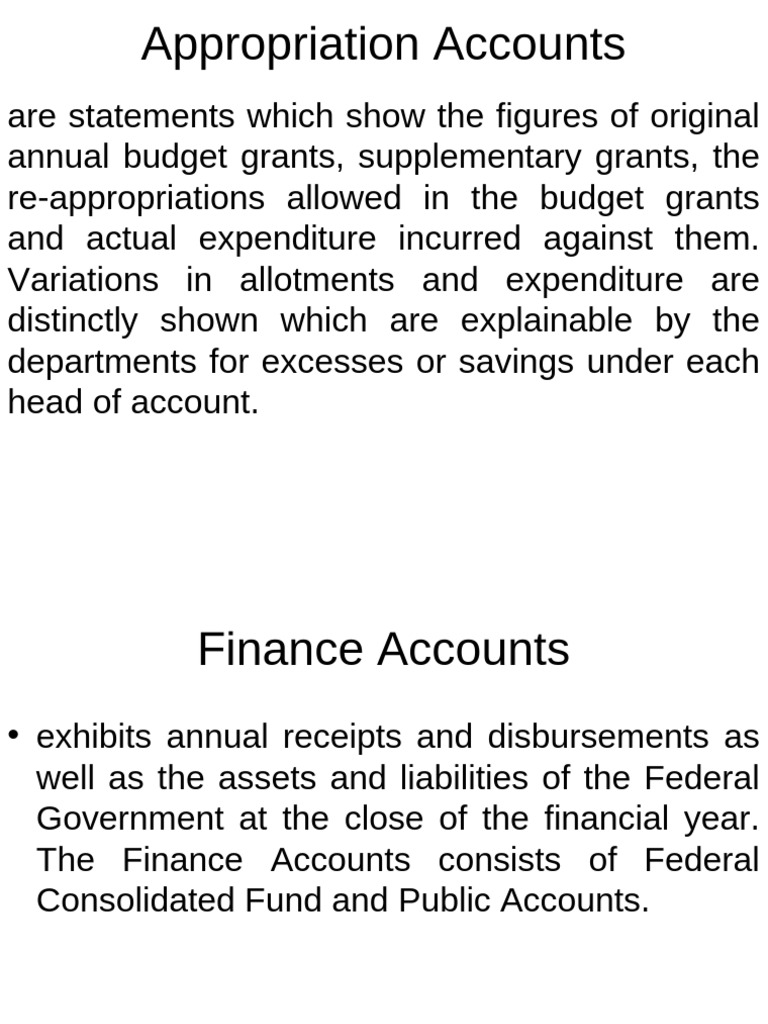 Appropriation Accounts