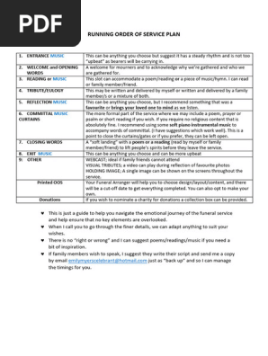 RUNNING ORDER OF SERVICE GUIDE FOR A CREMATORIUM (2)