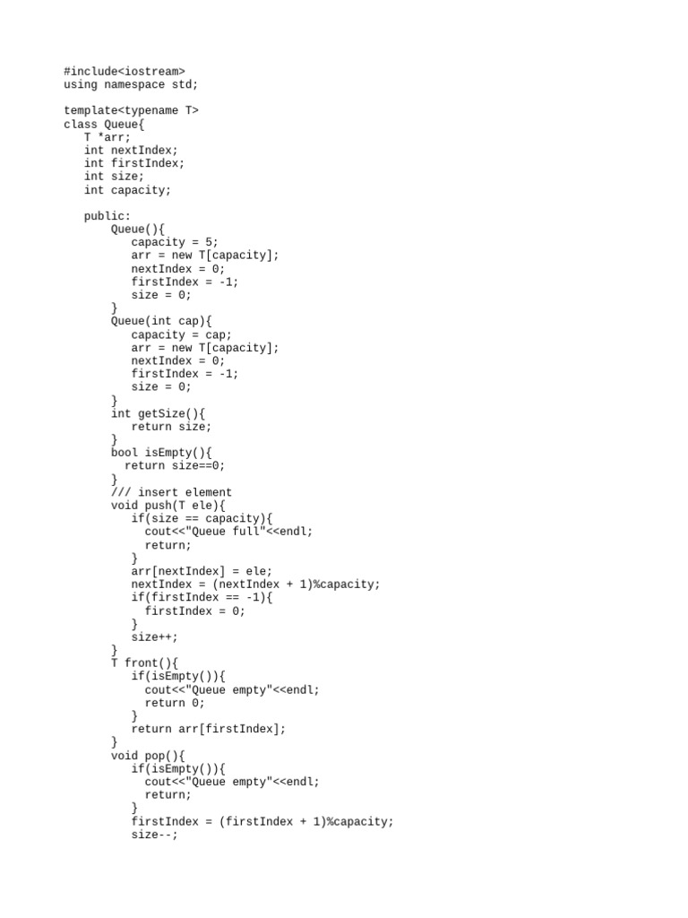 Queue Using Array Practice Problems