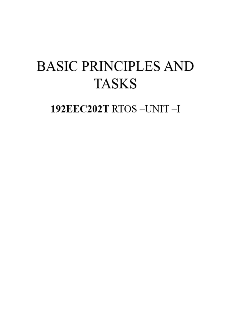 Basic Principles and Tasks: 192EEC202T | PDF