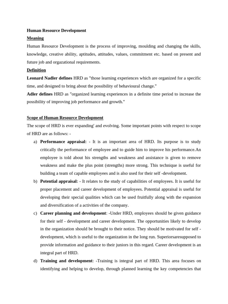 HRD Unit 1 Notes | PDF