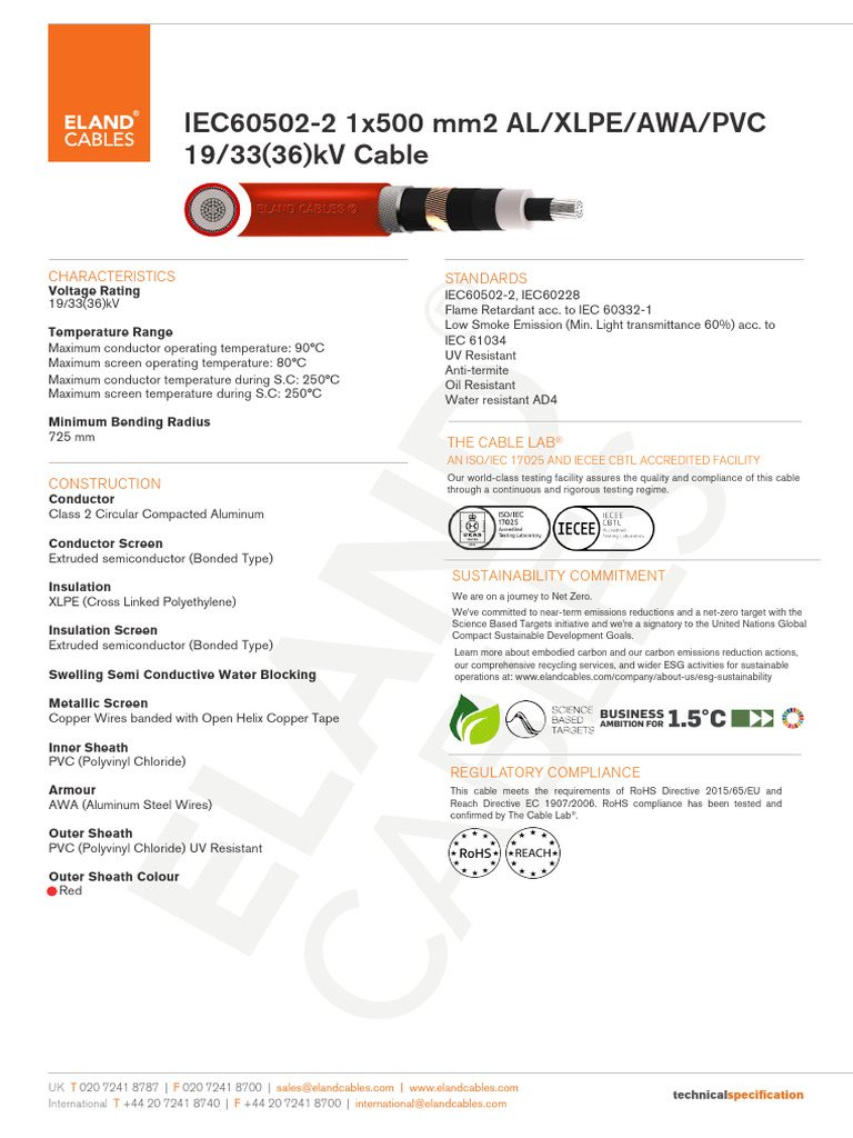 Appendix m2 - Iec60502 2 1x500 Mm2 Al Xlpe Awa PVC 19 33 (36) KV Cable ...