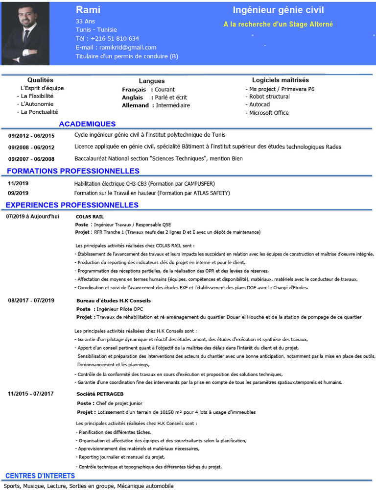 CV Rami Krid - Stage | PDF