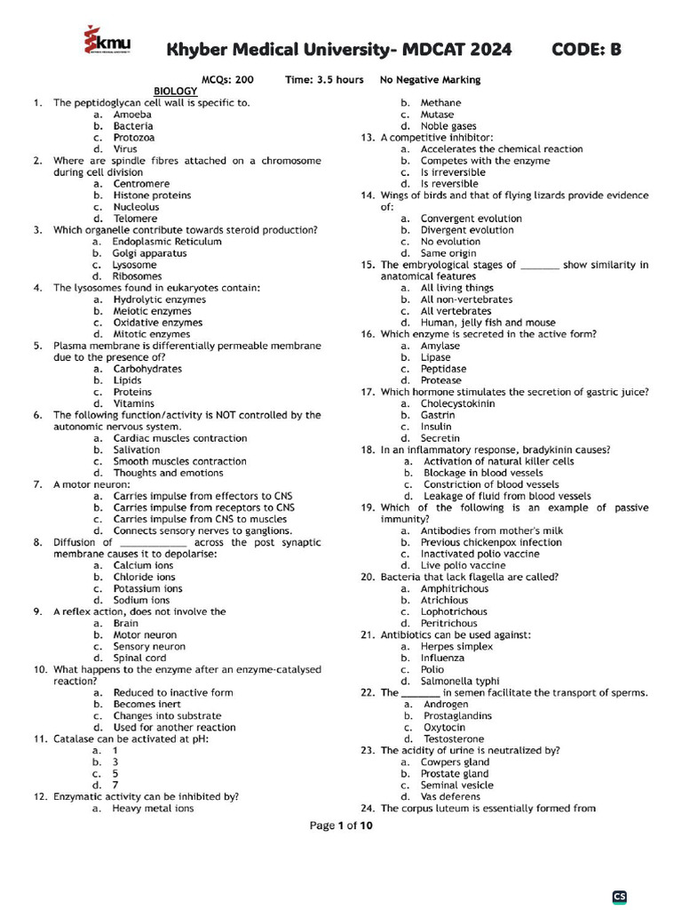 KMU CAT PAST PAPERS PDF DOWNLOAD 2024 intelligence overview