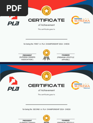 Certificate Chess PDF