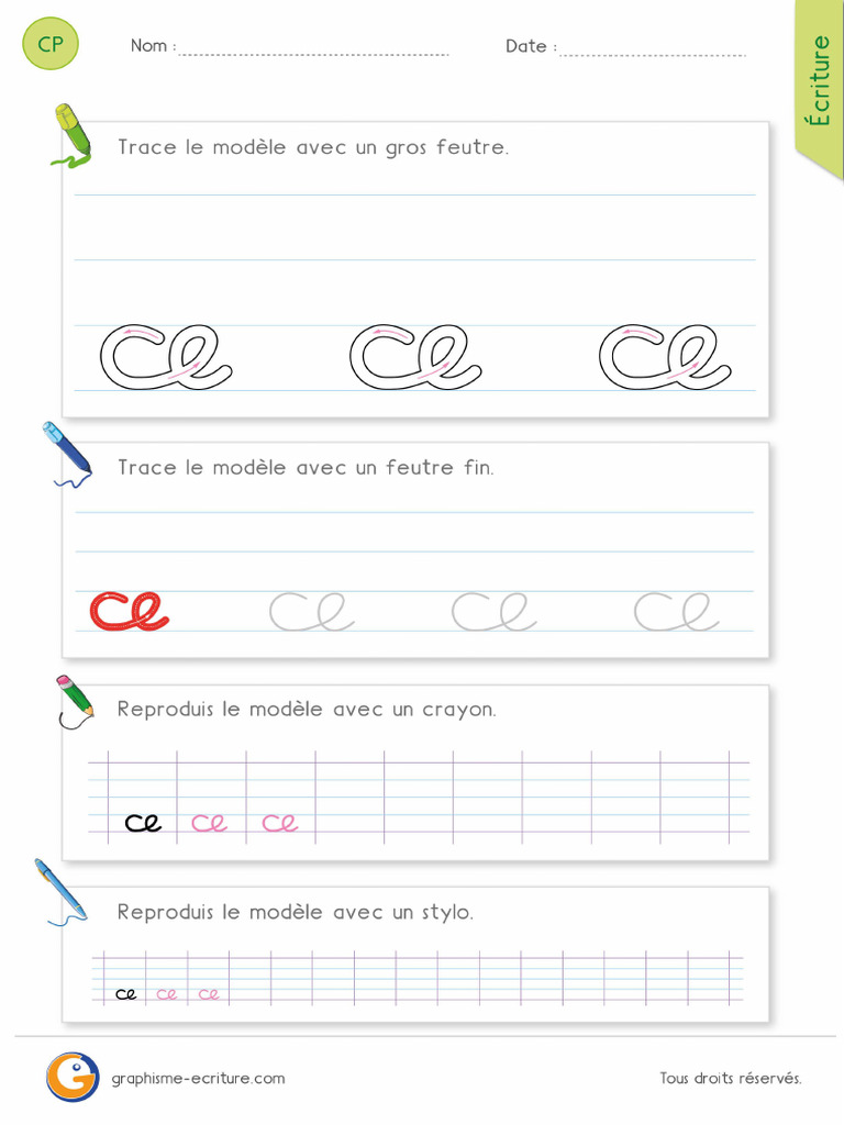 17 Graphisme Ecriture CP Ecrire Le Mot Ce | PDF
