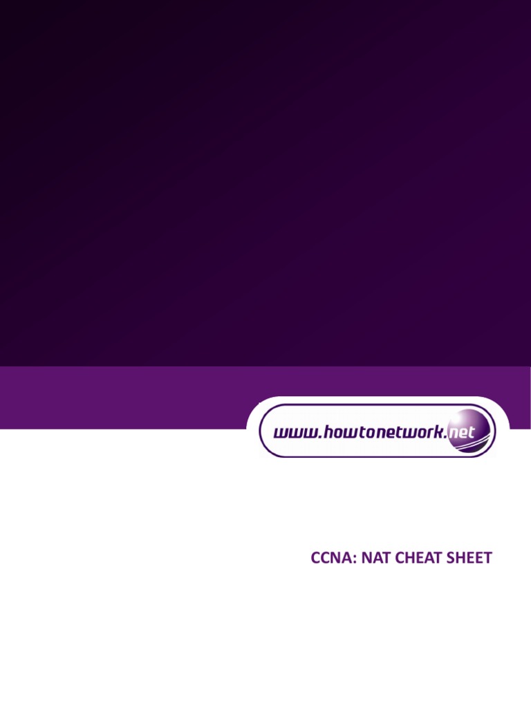Ccna Nat Cheat Sheet | Download Free PDF | Ip Address | Internet Standards