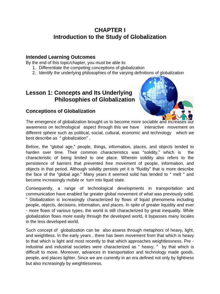 Chapter I Globalization Pdf