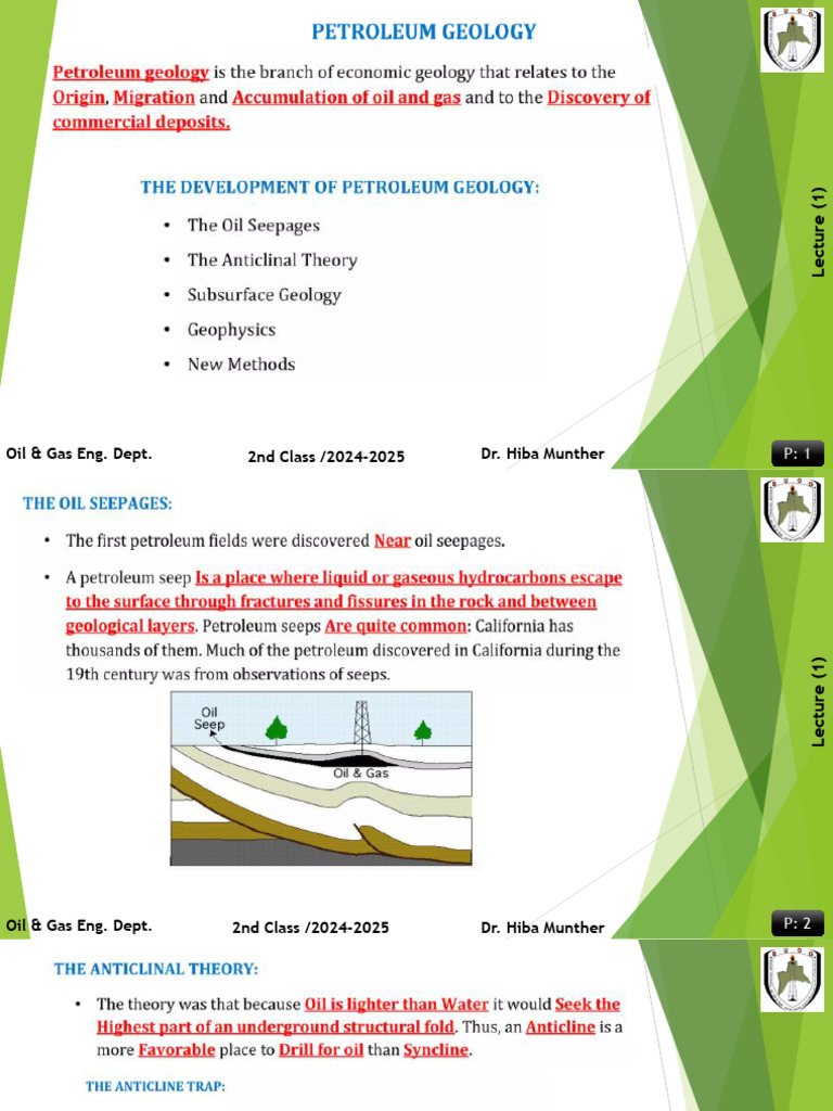 Lec (1) The Development of Petroleum Geology | PDF