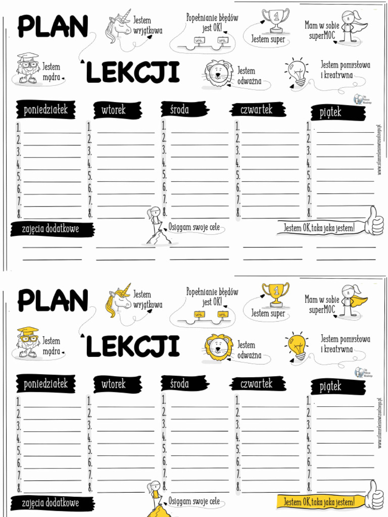 Sp 6 świdnica Plan Lekcji Plan lekcji | PDF