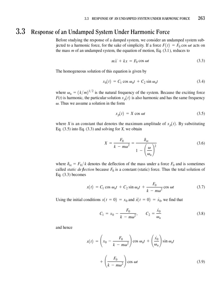 Force Vibration Undamped | PDF