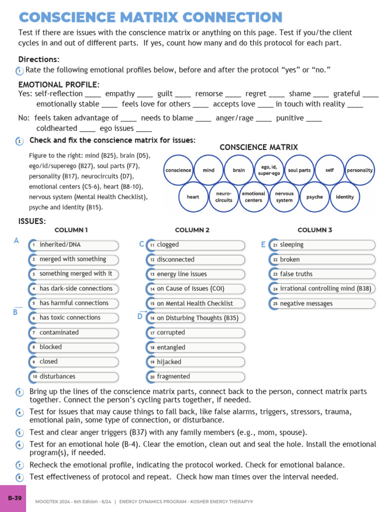 B39 Conscience Matrix Connection | PDF