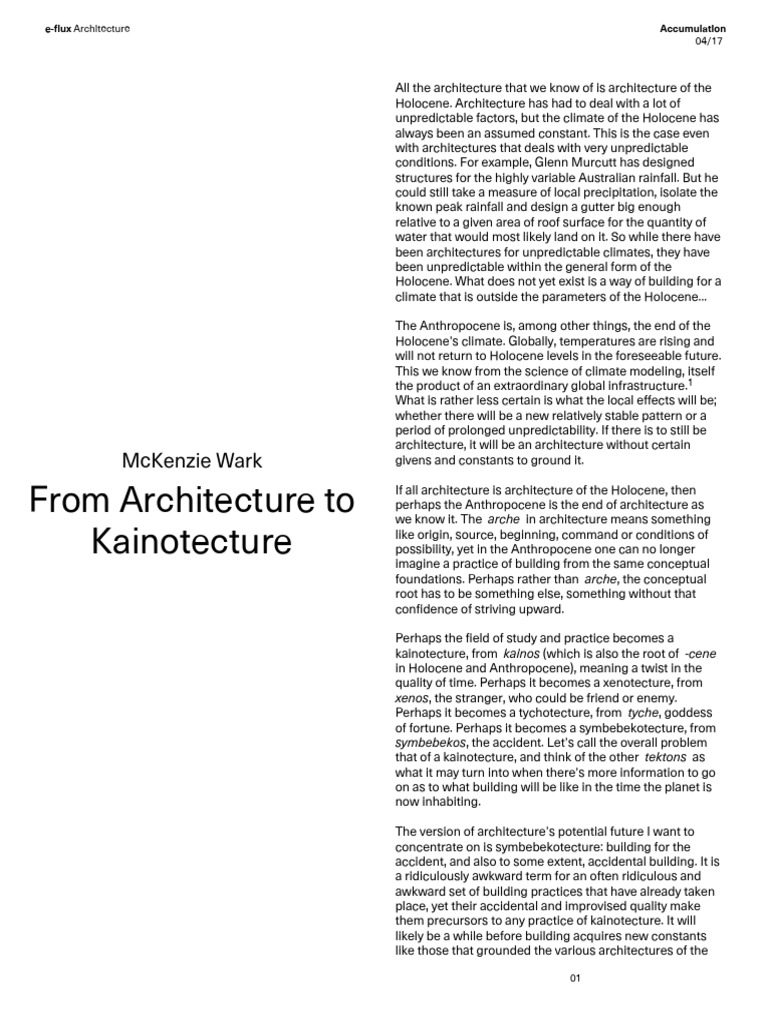 e Flux Architecture From Architecture To Kainotecture | PDF