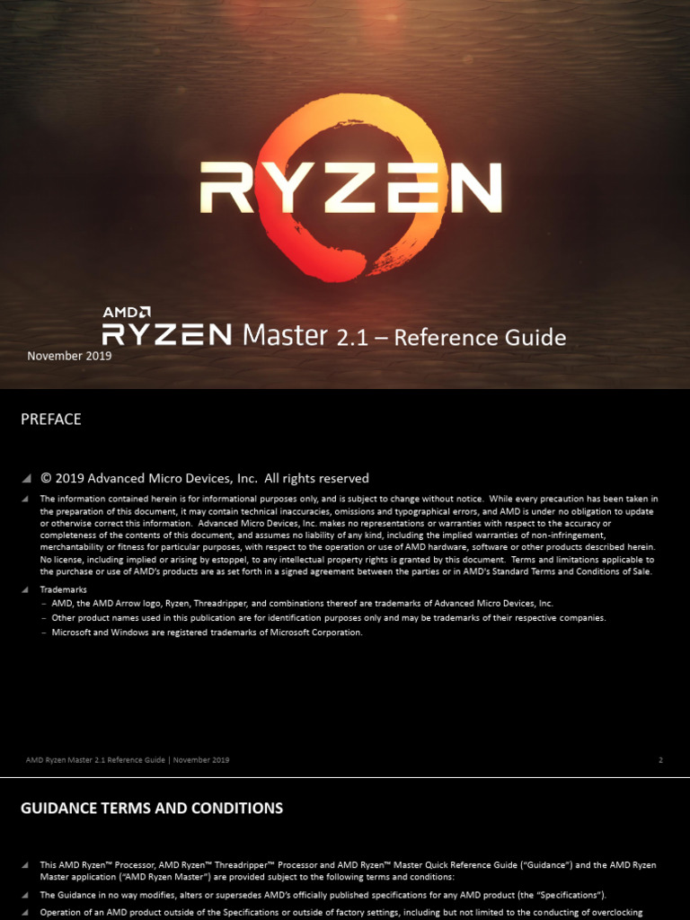 Ryzen Master Quick Reference Guide | PDF